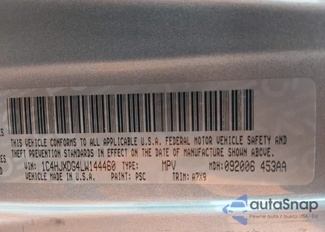 2020 Jeep Wrangler Unlimited Sport S 4X4 from USA, damaged, VIN 1C4HJXDG4LW144460